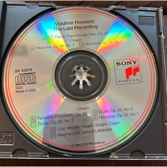 Vladimir Horowitz "The Last Recording" CD - Classical Chopin Haydn Liszt Wagner - Picture 6 of 10